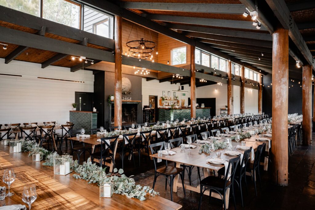 Wedding reception in the restaurant Winery Wedding Venues Melbourne